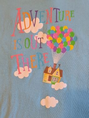 Disney Parks Up Adventure Is Out There Light Blue Youth T-shirt Medium EUC